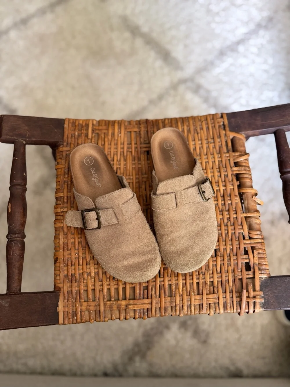 Cat & Jack Tan Suede Moccasin Slip-On Kids Shoes